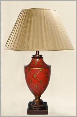 ALEXANDERS 48 CM FLEUR DE LYS RED AMPHORA LAMP